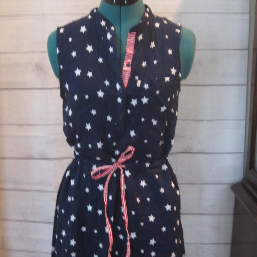 Levi's Navy Star Dress with Tie Waist
